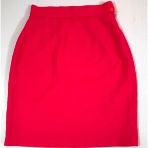 Vintage Thierry Mugler Hot Pink Pencil Skirt, Sz 4, 90s French Couture 100% Wool